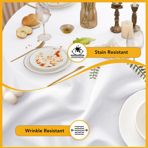 Dailyset close-up of wrinkle-free tablecloth fabric under light