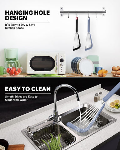 DaiRen Kitchen шпатула с дупка за закачане за лесно съхранение.