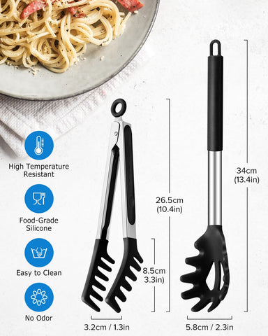DaiRen Kitchen tooth-shaped head helps lift pasta without dropping.