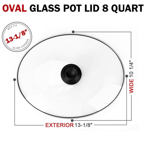 Dairrr Fuuu oval glass lid shows through view for easy cooking checks.