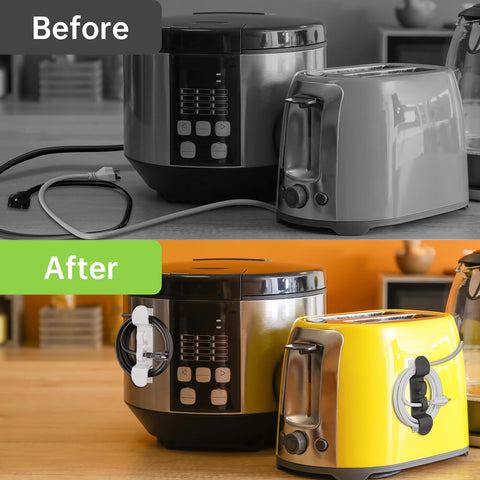 Daisyhome 3-slot cord wrap keeps messy appliance cords neatly organized.