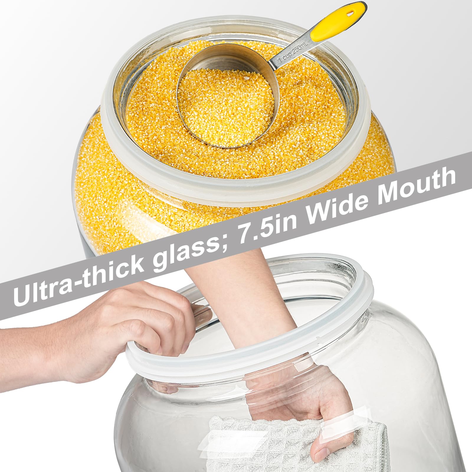 Daitouge clear glass shows contents clearly with thick, sturdy walls.