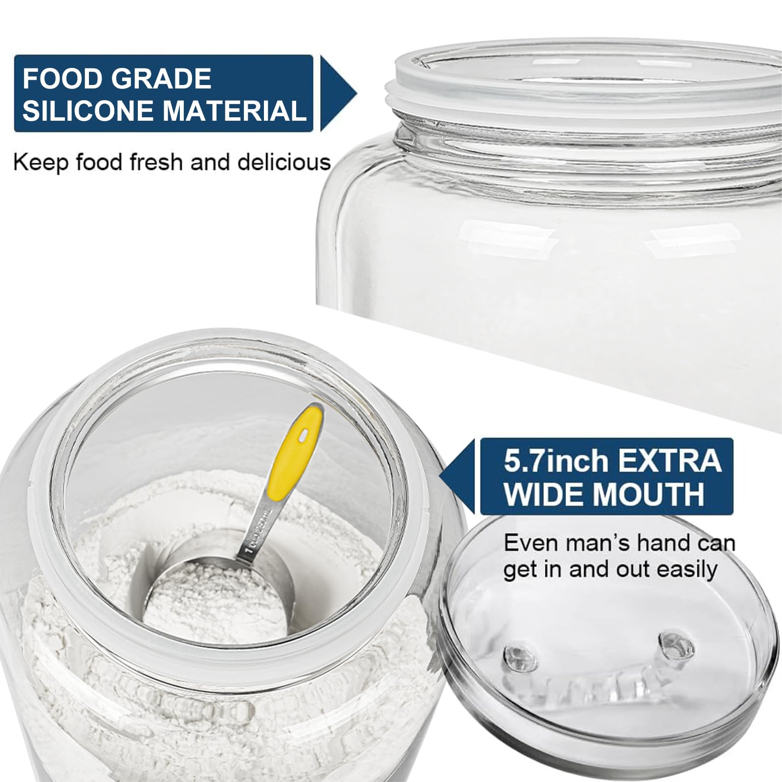 Daitouge coffee beans and snacks stored neatly in a glass jar.