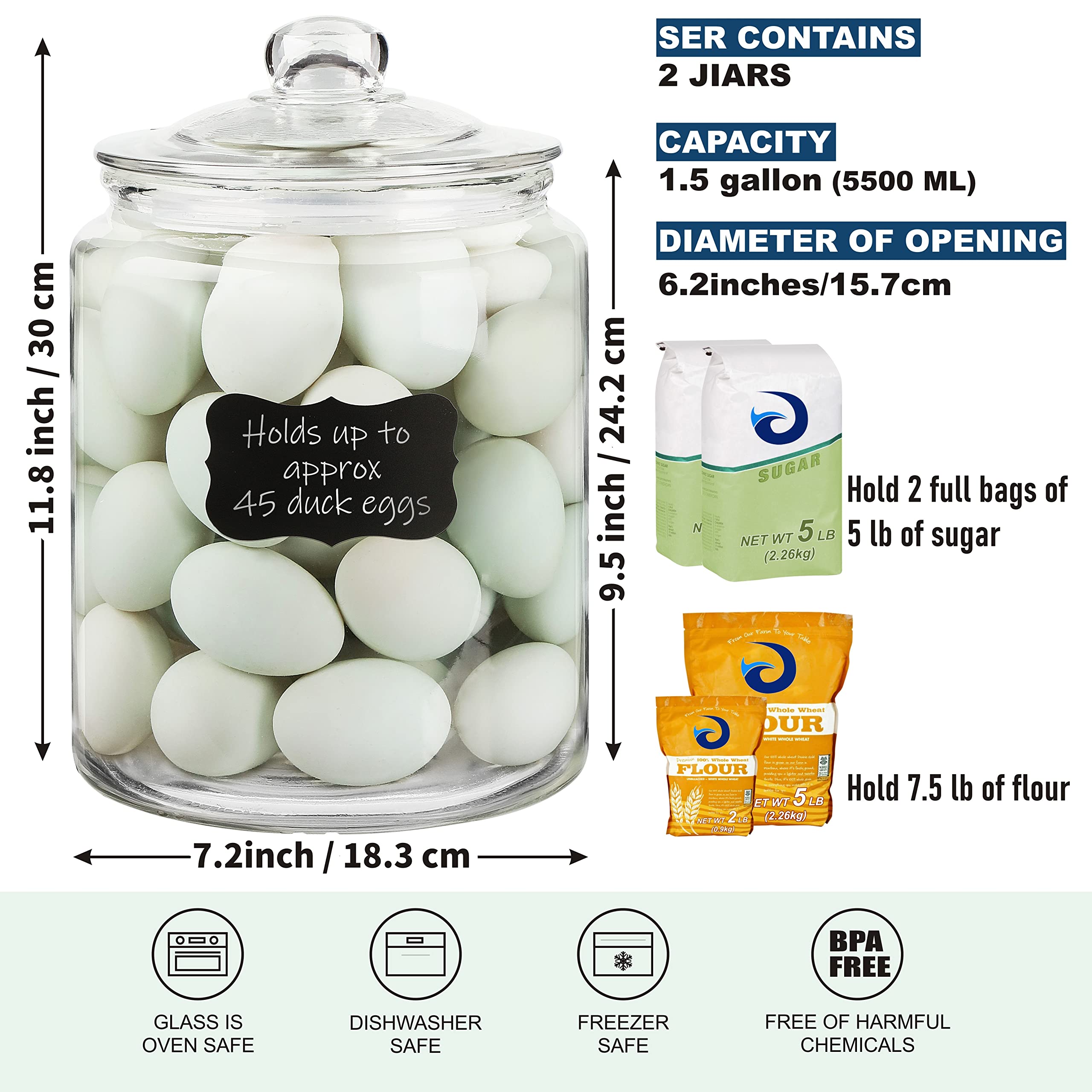 Daitouge heavy-duty glass storage keeps dry goods organized and visible