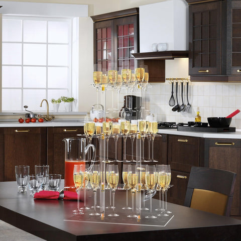 DaJi-U clear acrylic standing rack showcases glassware with modern charm