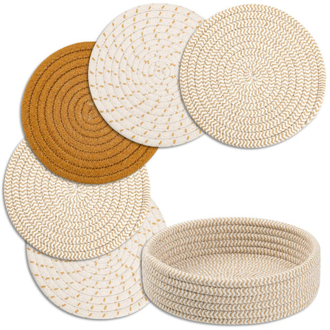 Dakartoon trivets for hot dishes protect countertops with natural cotton warmth