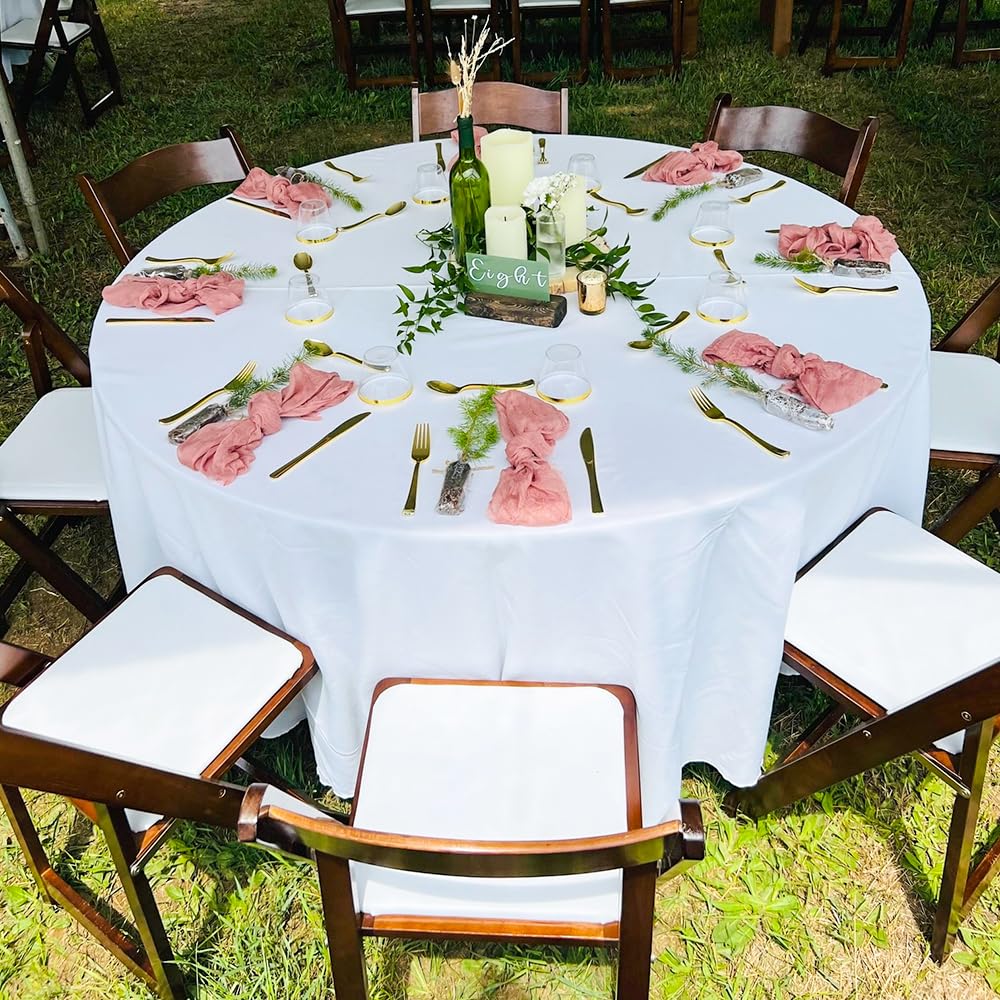 DAKKIONY outdoor picnic tablecloth 120 inch white on table