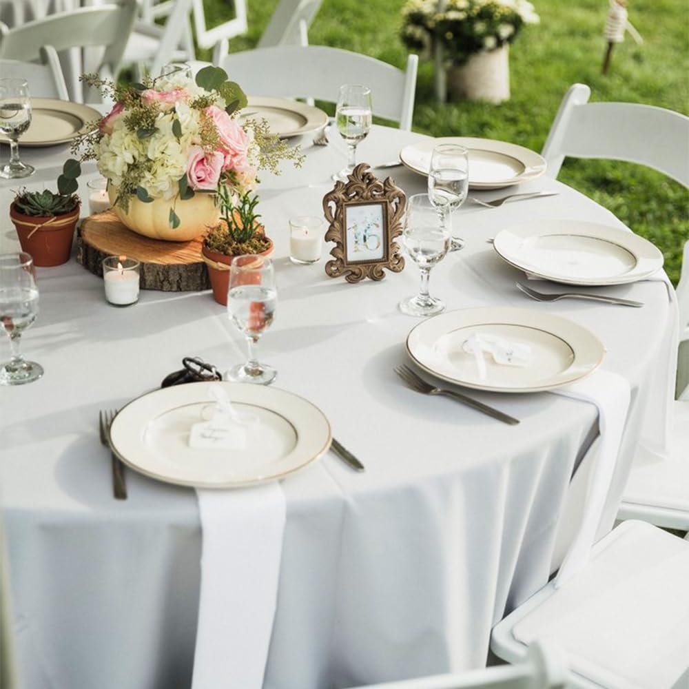 DAKKIONY 10-pack 120 inch white tablecloths for weddings and events