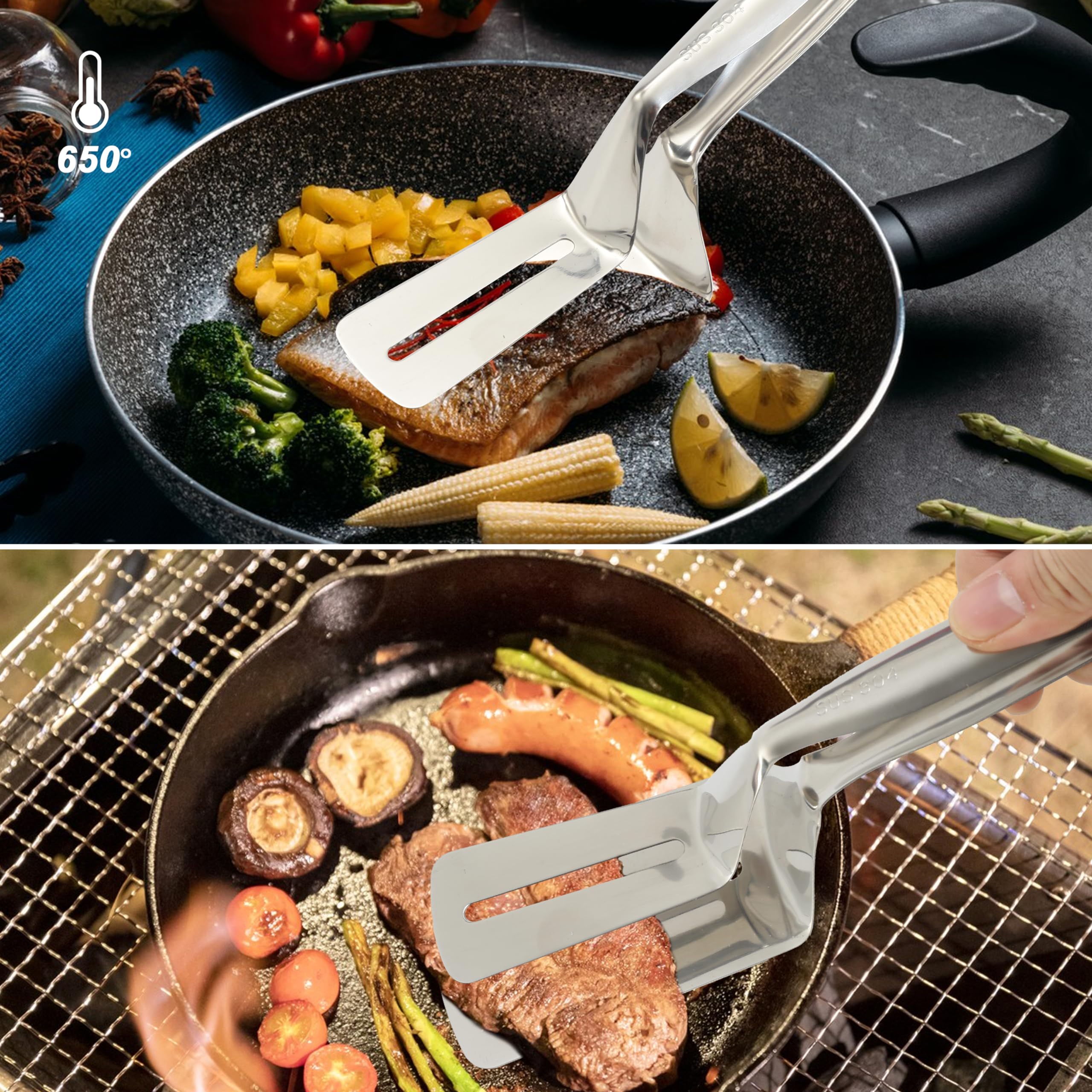 Dakraj dual-design kitchen utensils versatile from eggs to steaks