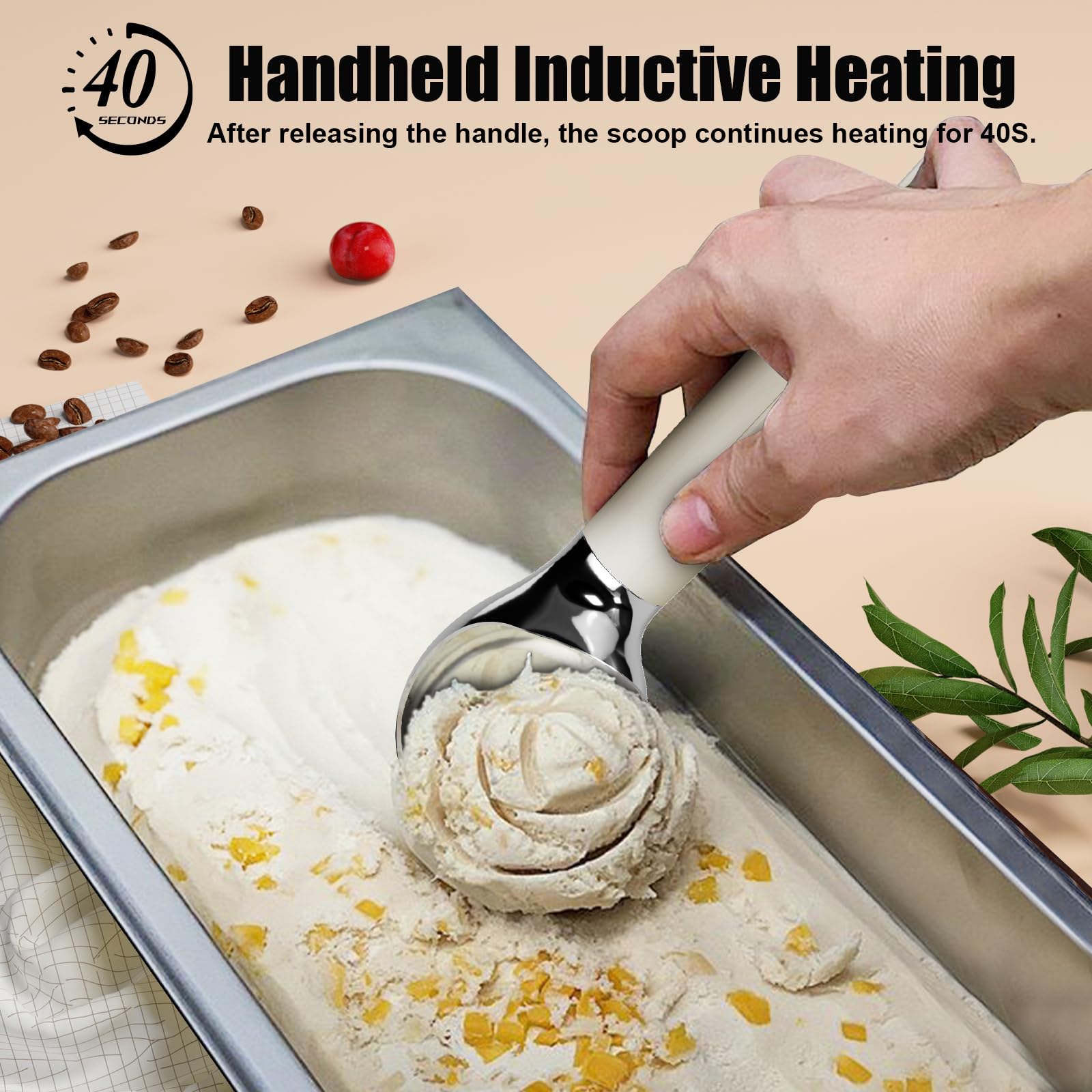 Dalicode heated ice cream scoop USB-C charging keeps you ready to scoop.