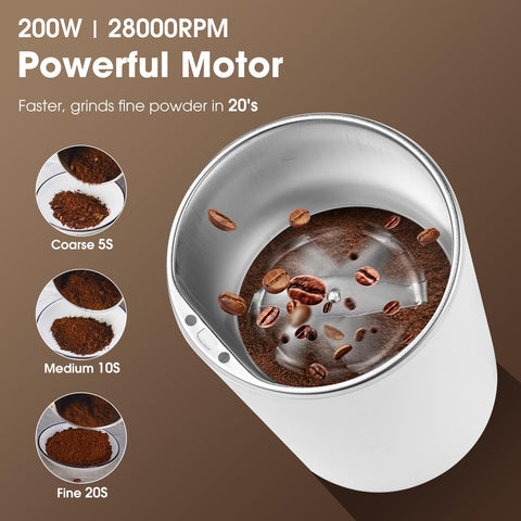 Dalle DG-001 spice grinder bowl shows stainless steel chamber for even grinding