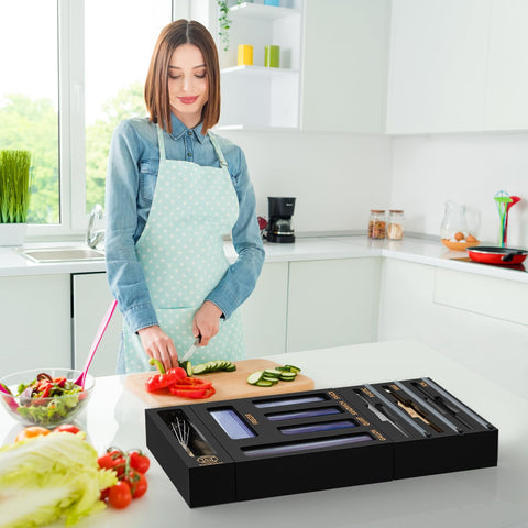 DALSHABET compact unit fits on countertops or inside drawers to reduce clutter.