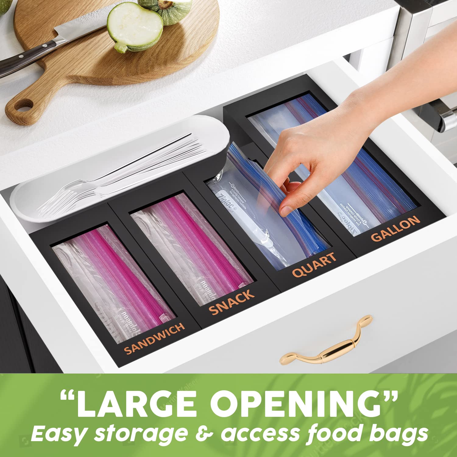 DALSHABET engraved labels stay clear for easy bag type identification.