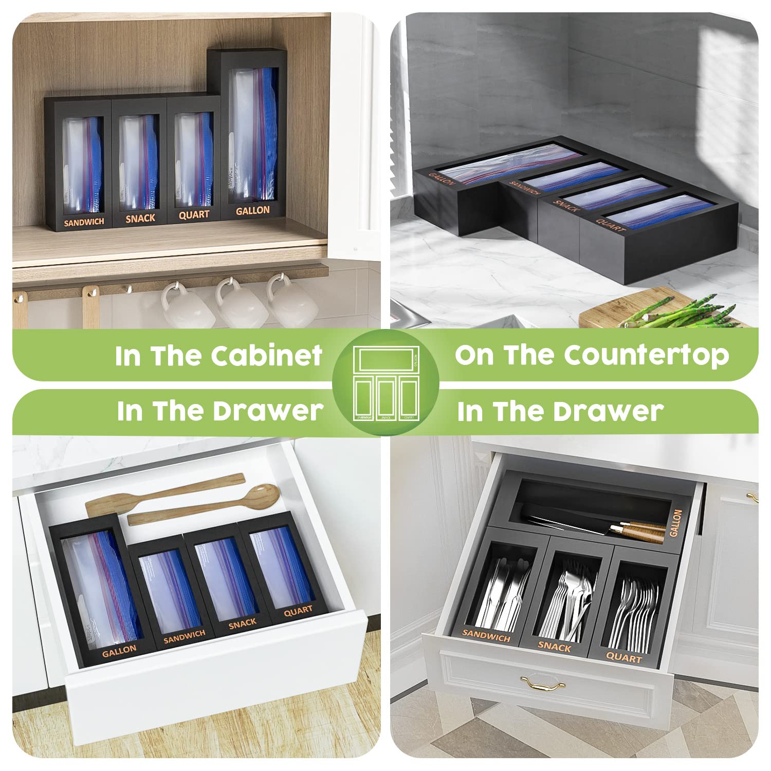 DALSHABET bag organizer reduces mess and simplifies drawer storage.