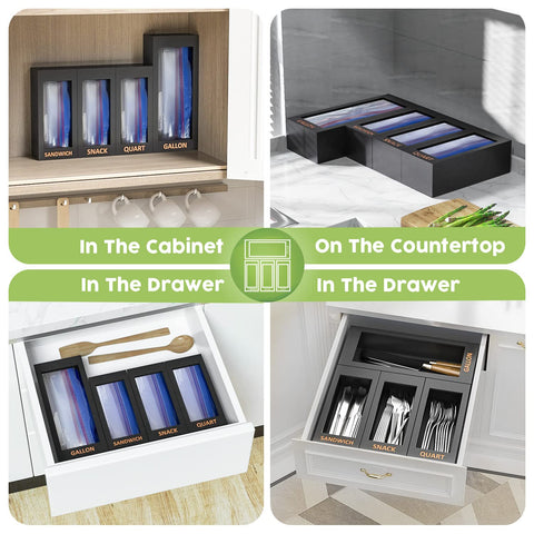 DALSHABET bag organizer reduces mess and simplifies drawer storage.