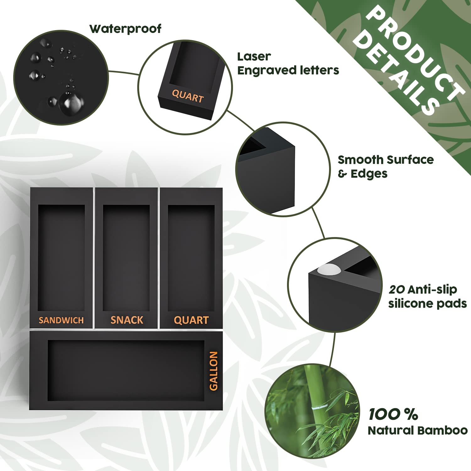 DALSHABET large capacity holds multiple bag sizes without clutter.