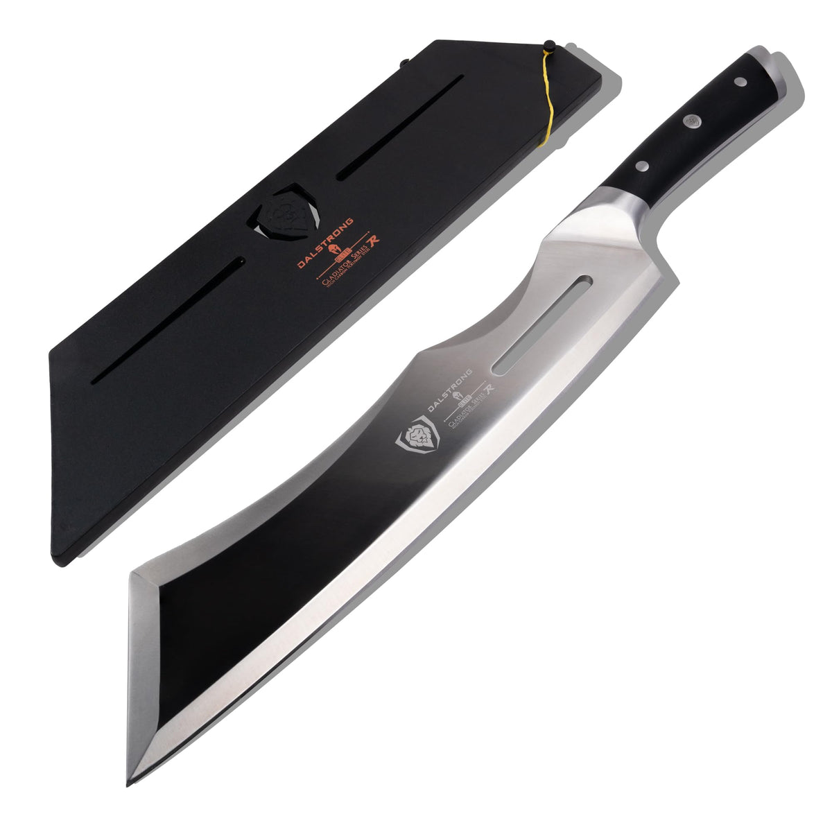 Dalstrong Annihilator 14-inch cleaver blade close-up for heavy-duty chopping.