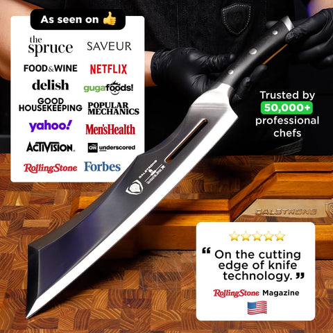 Dalstrong Annihilator G10 handle detail showing durable grip and control.