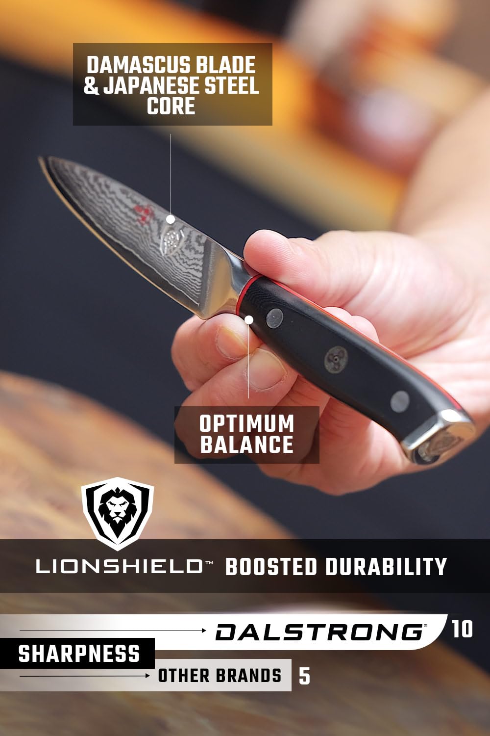 Dalstrong AUS-10V core edge closeup demonstrates exceptional sharpness potential