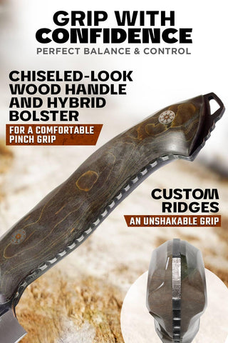 Dalstrong Barbarian 8inch arrowhead cutout lightens blade for easier maneuvering