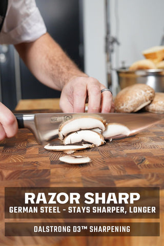 Dalstrong Gladiator carving knife perfect for even roast slicing.