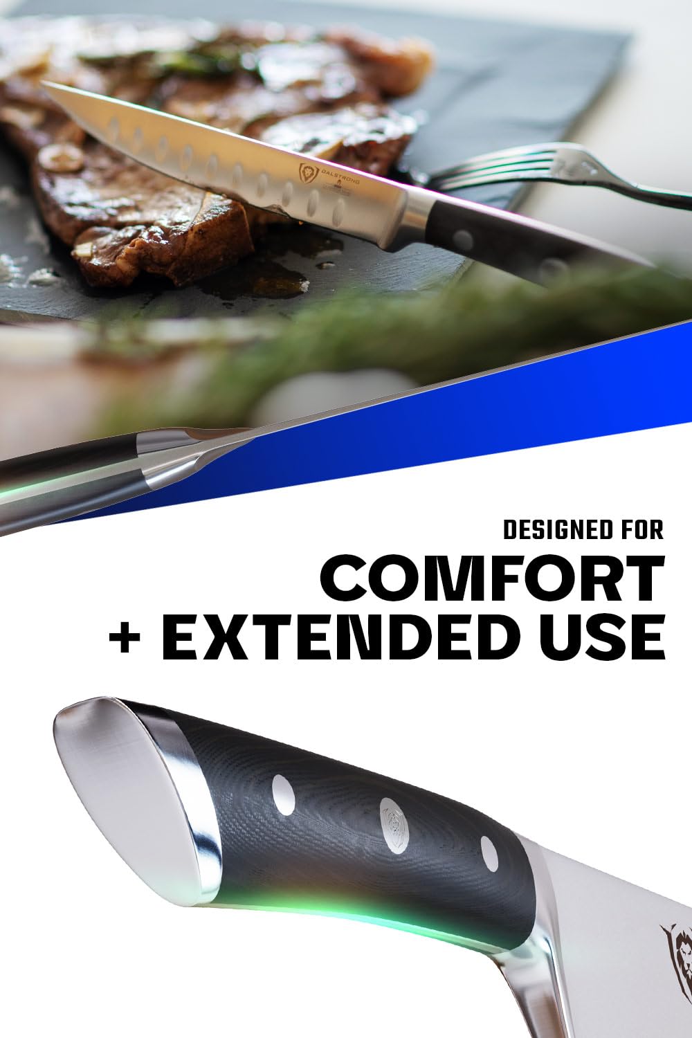 Dalstrong Gladiator Elite dining table setup ready for a steak night.