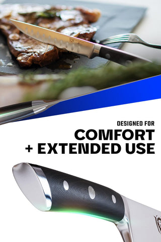 Dalstrong Gladiator Elite dining table setup ready for a steak night.