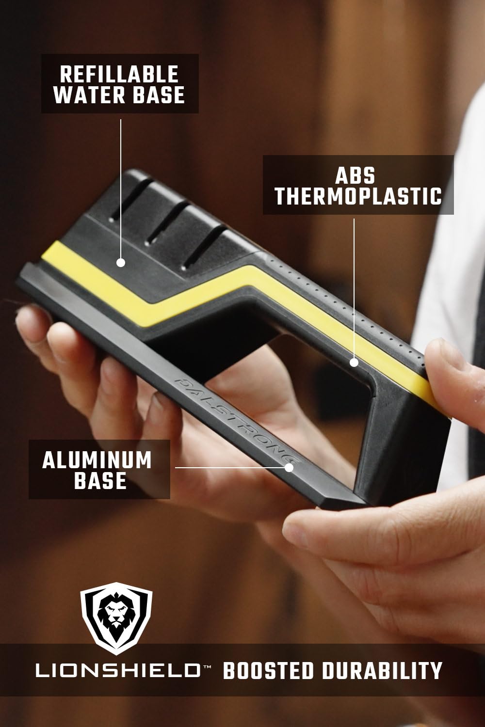 Dalstrong Hornet sharpener medium wheels support routine maintenance.