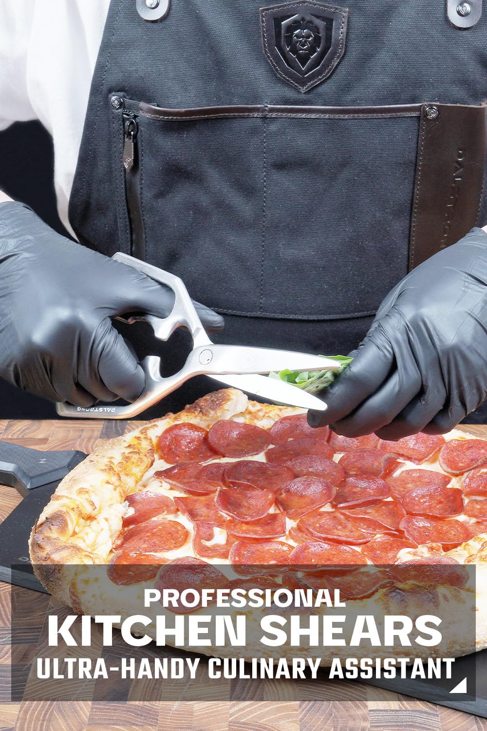 Dalstrong kitchen scissors ambidextrous handle for comfortable use in any hand.