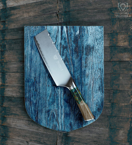 Nakiri stored in a drawer sheath offers safe, convenient access.