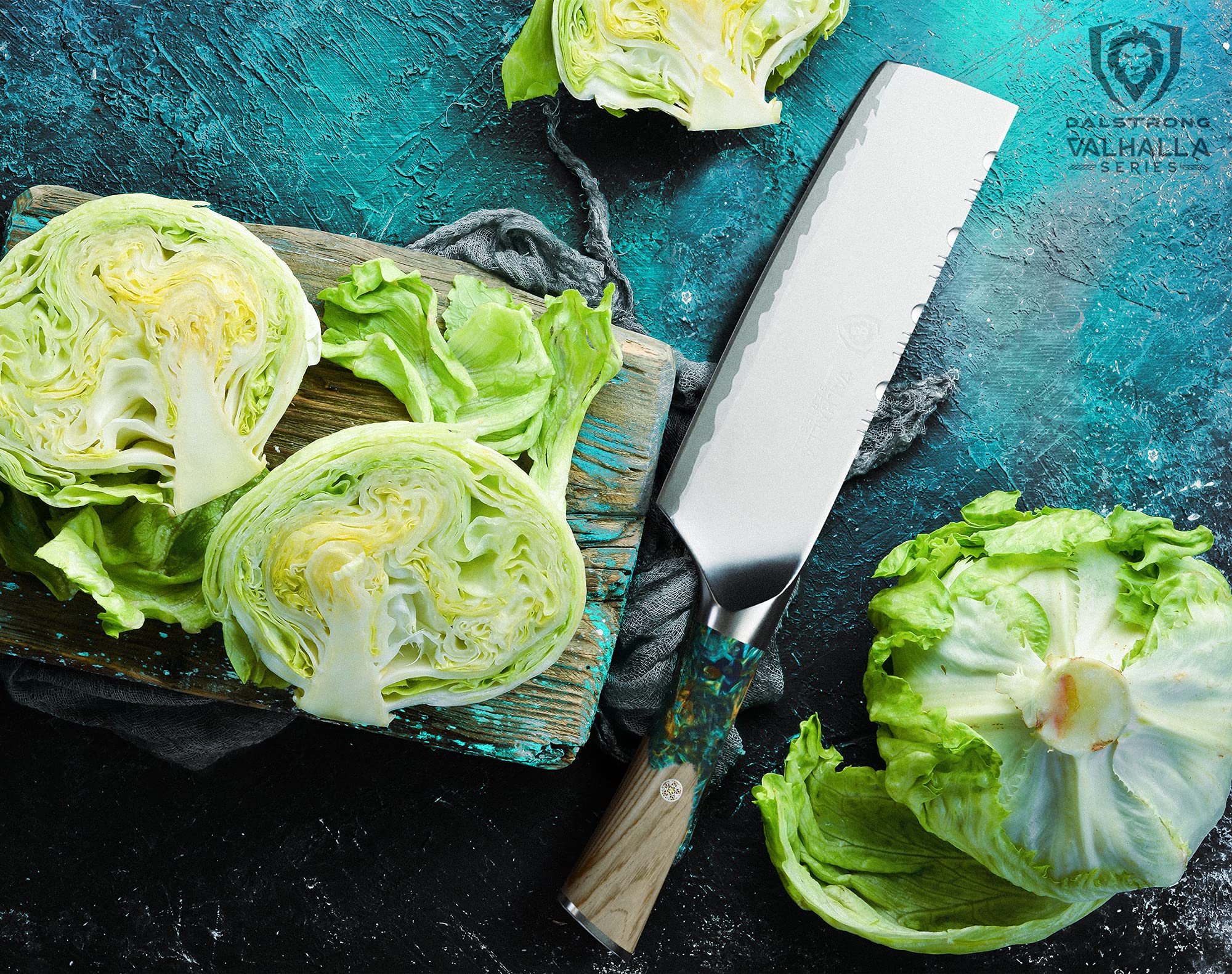 Stabilized wood handle combines durability with comfortable grip.