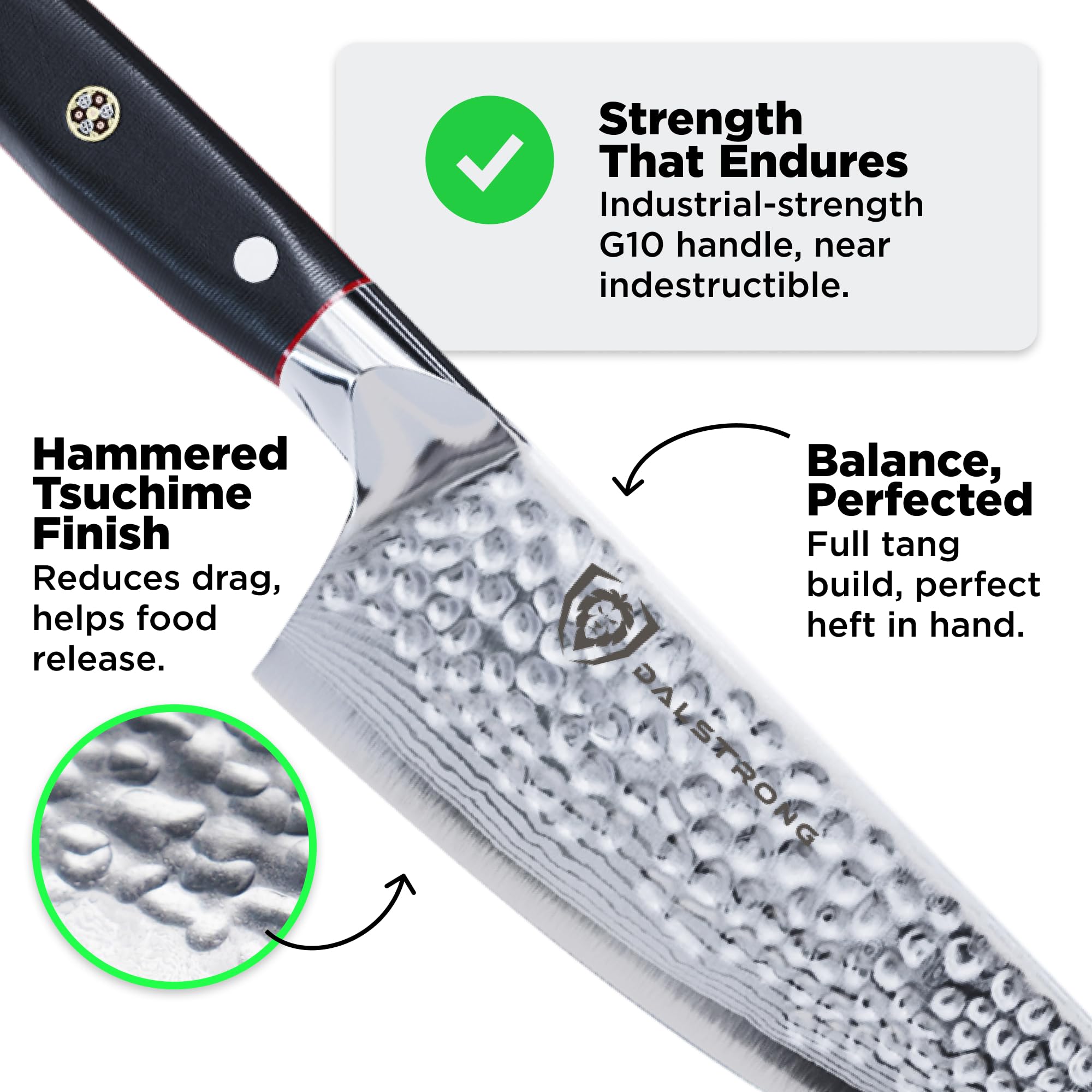Dalstrong PerfectFit sheath protects the blade during storage.