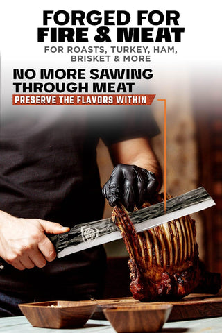 Dalstrong Barbarian ergonomic handle provides comfortable control during prep.