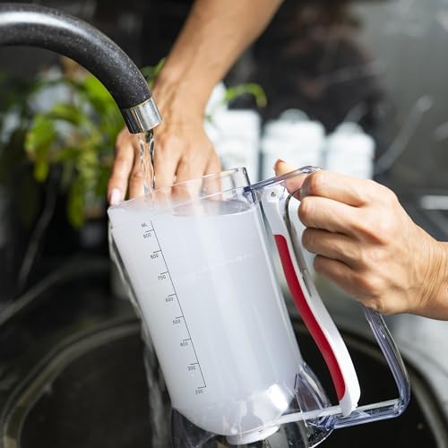 Dalup batter dispenser close-up on handle highlights easy-squeeze operation for kids.