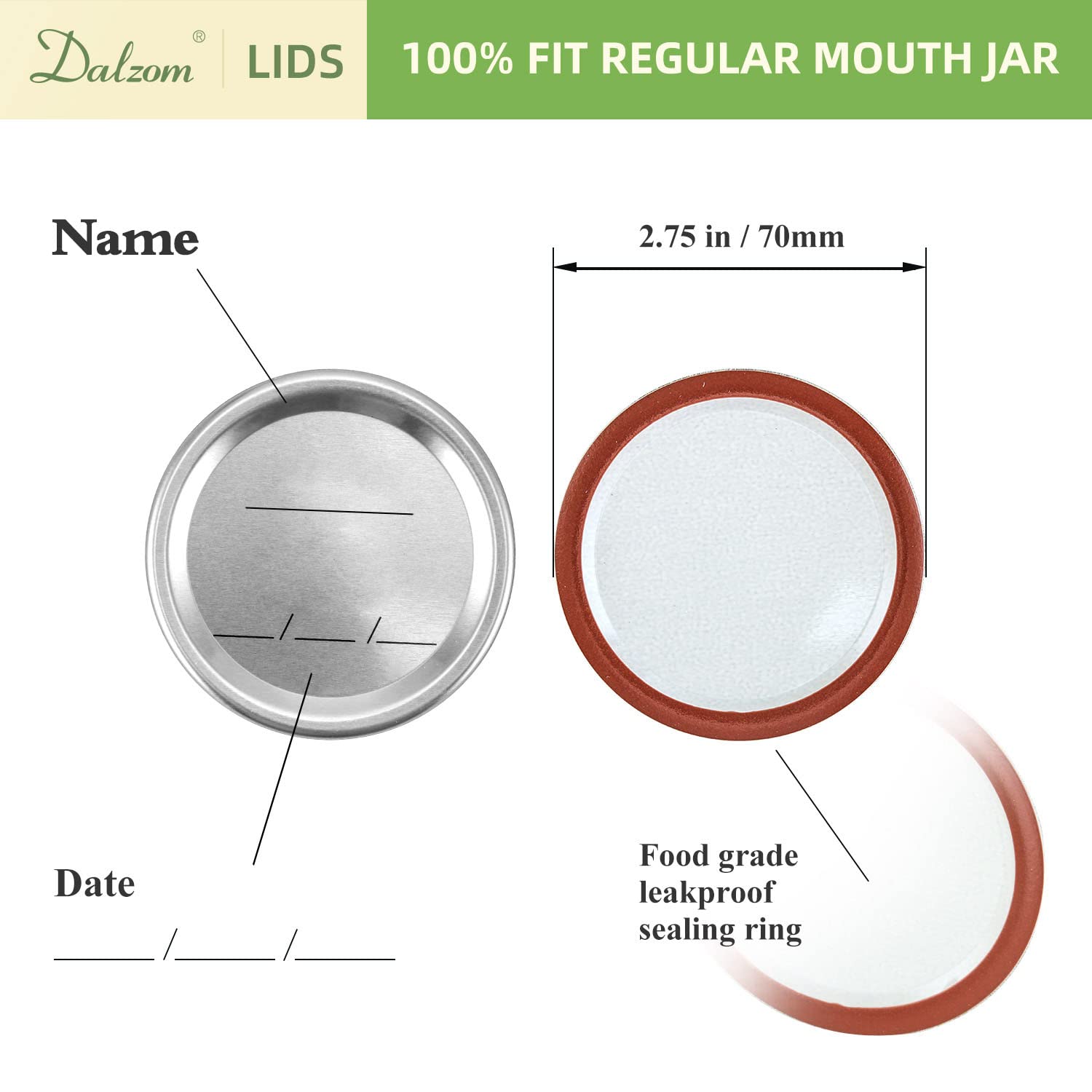 Dalzom BPA-free seals provide safe contact with preserved foods