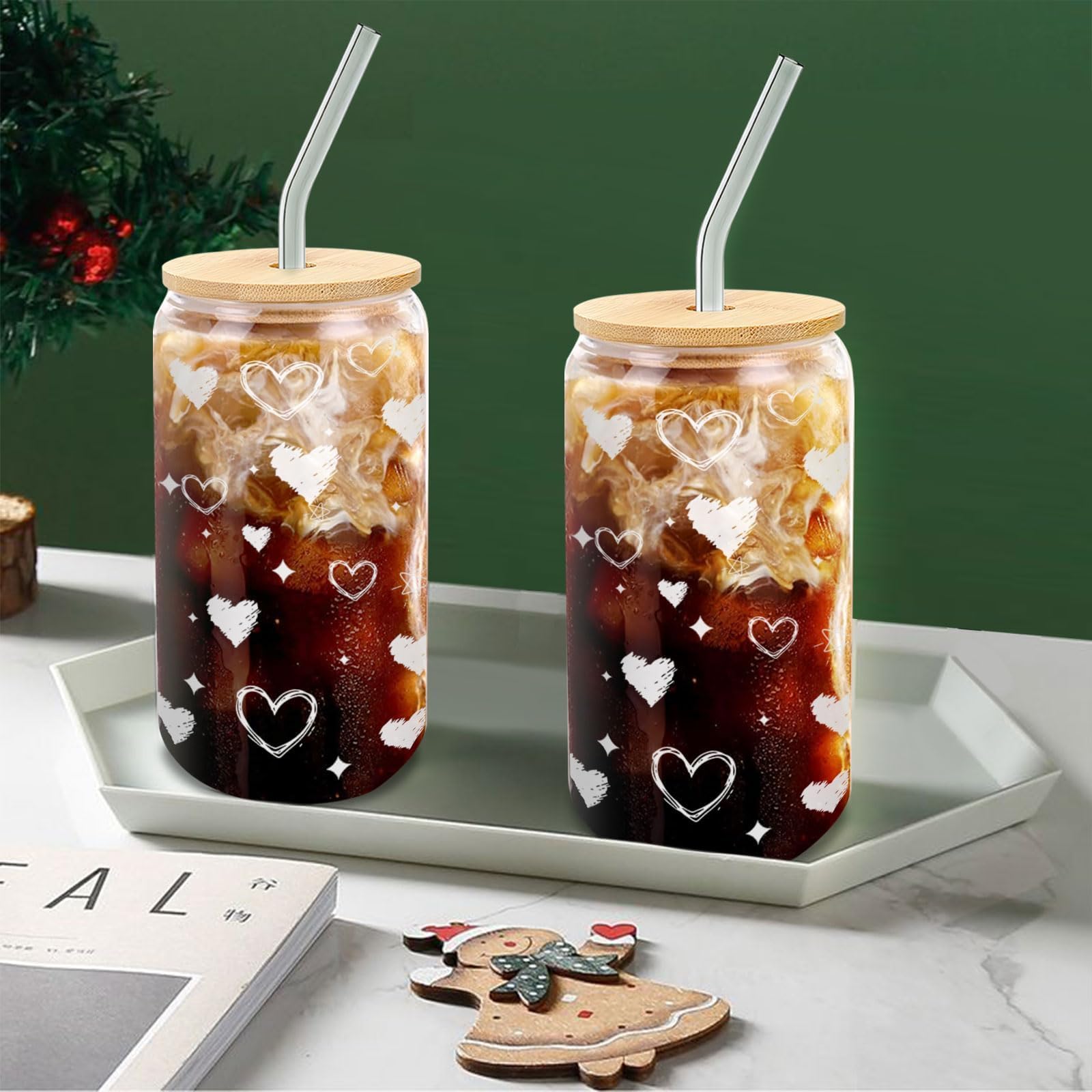 DAMCONME glass straws 2-pack for reusable sipping