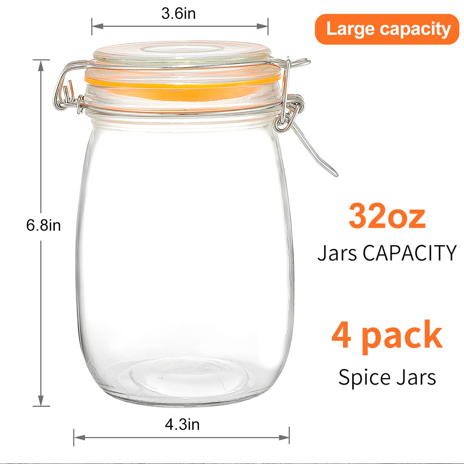 DANALLAN clear glass mason jar showing contents clearly.