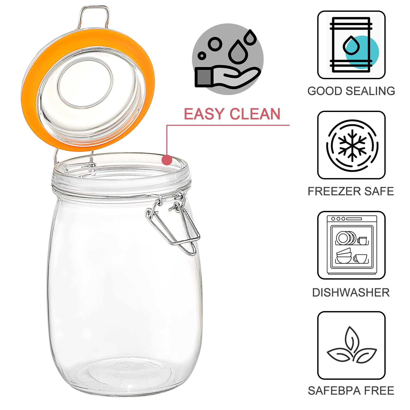 DANALLAN jar with measurement marks for easy portion tracking.