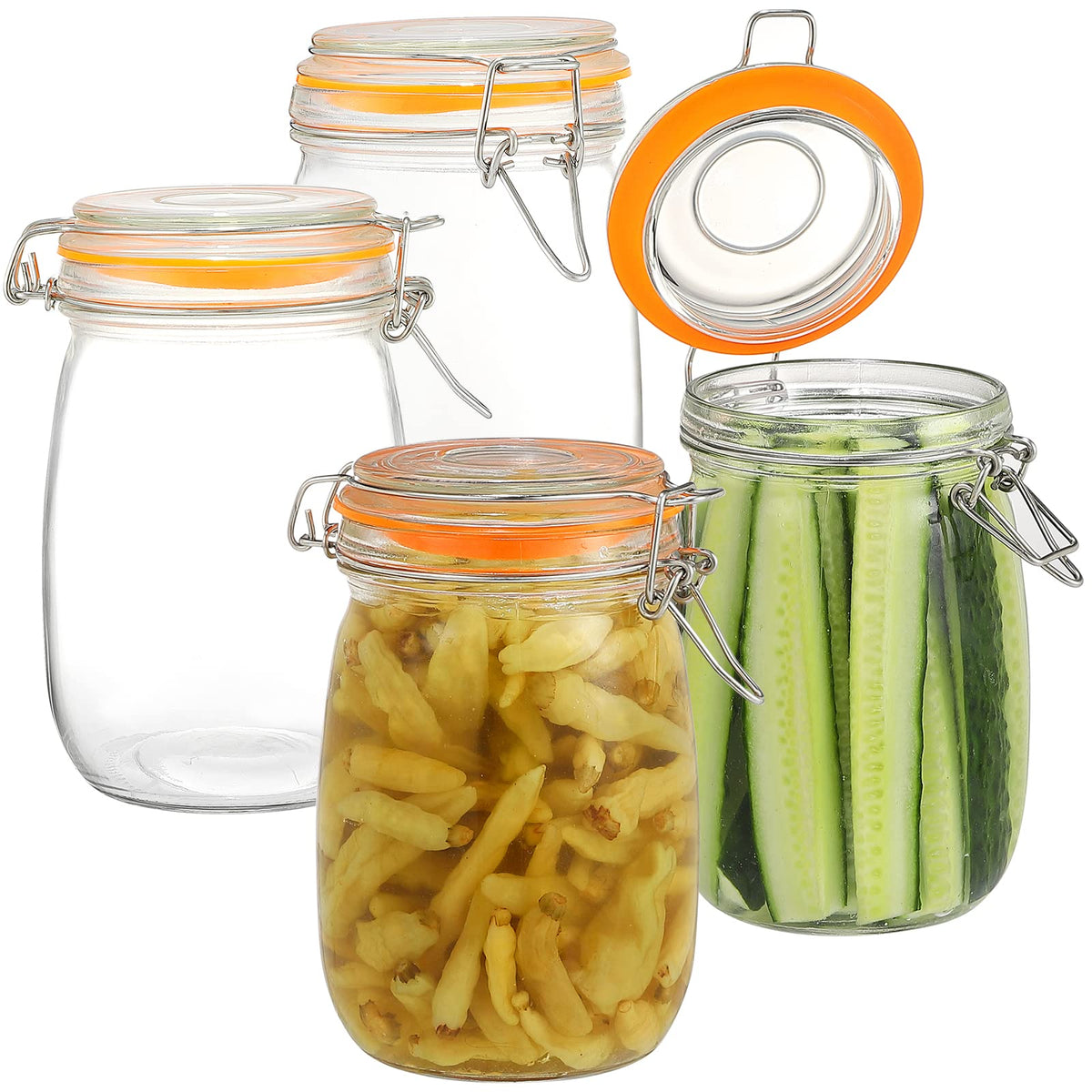 DANALLAN wide-mouth 32oz jar with airtight lid for fresh pantry storage.