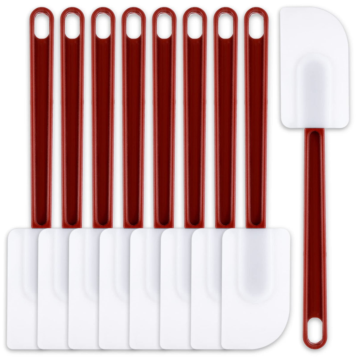 Dandat 9 Pcs silicone spatula set for versatile kitchen scraping and mixing.