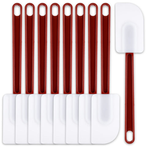 Dandat 9 Pcs silicone spatula set for versatile kitchen scraping and mixing.