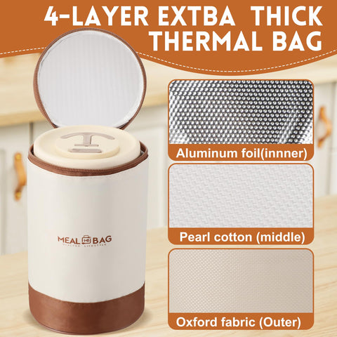 Dandat insulated lunch bag beige for reliable heat retention during the day.