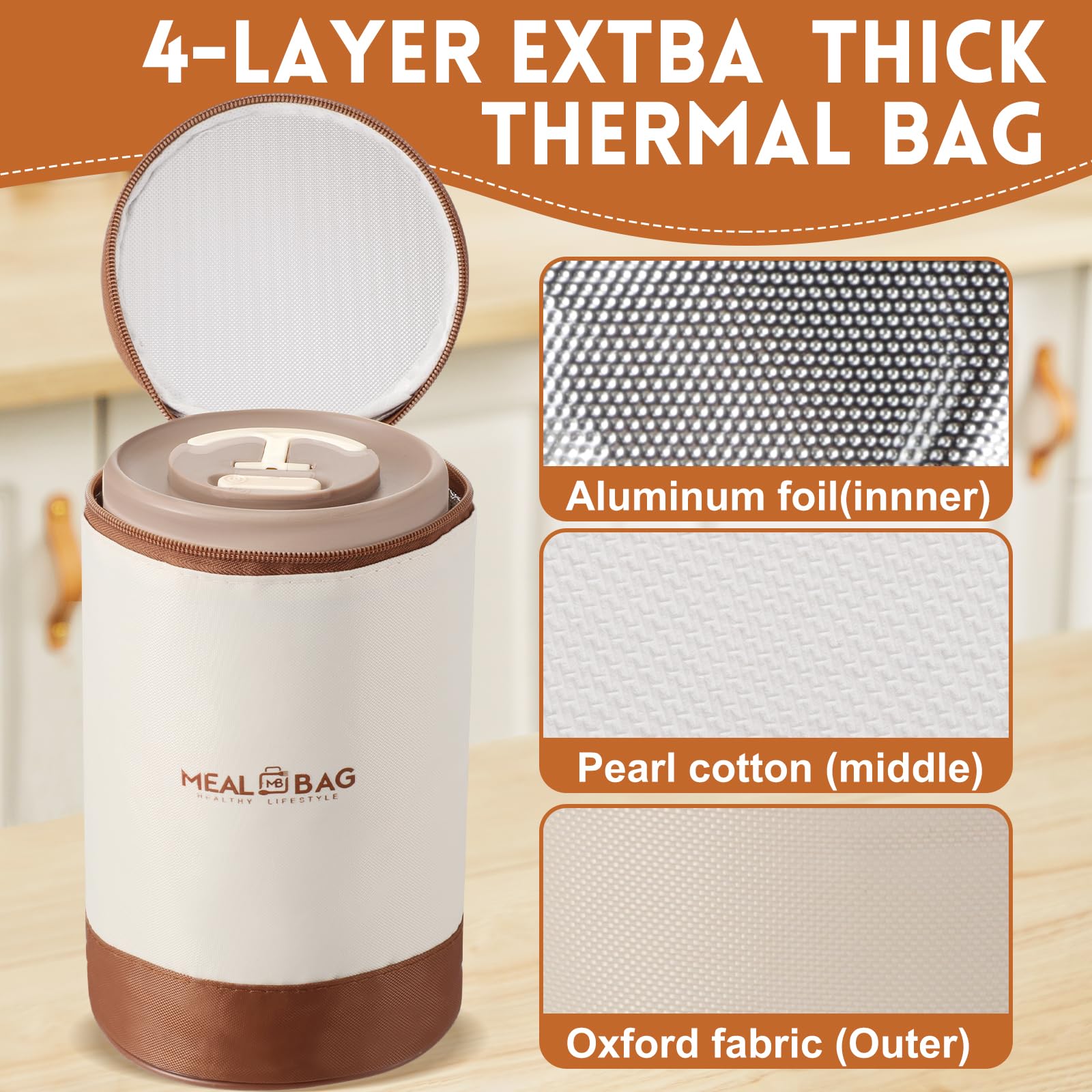 Dandat insulated lunch bag in khaki for portable warmth