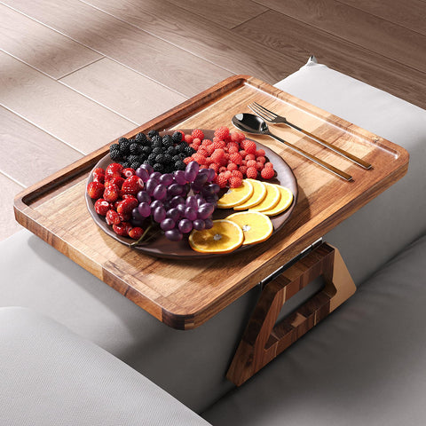 Danfoxer sturdy load-ready tray supporting drinks and snacks