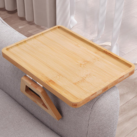 Danfoxer Couch Arm Tray adjustable fit keeps items secure on sofa arms