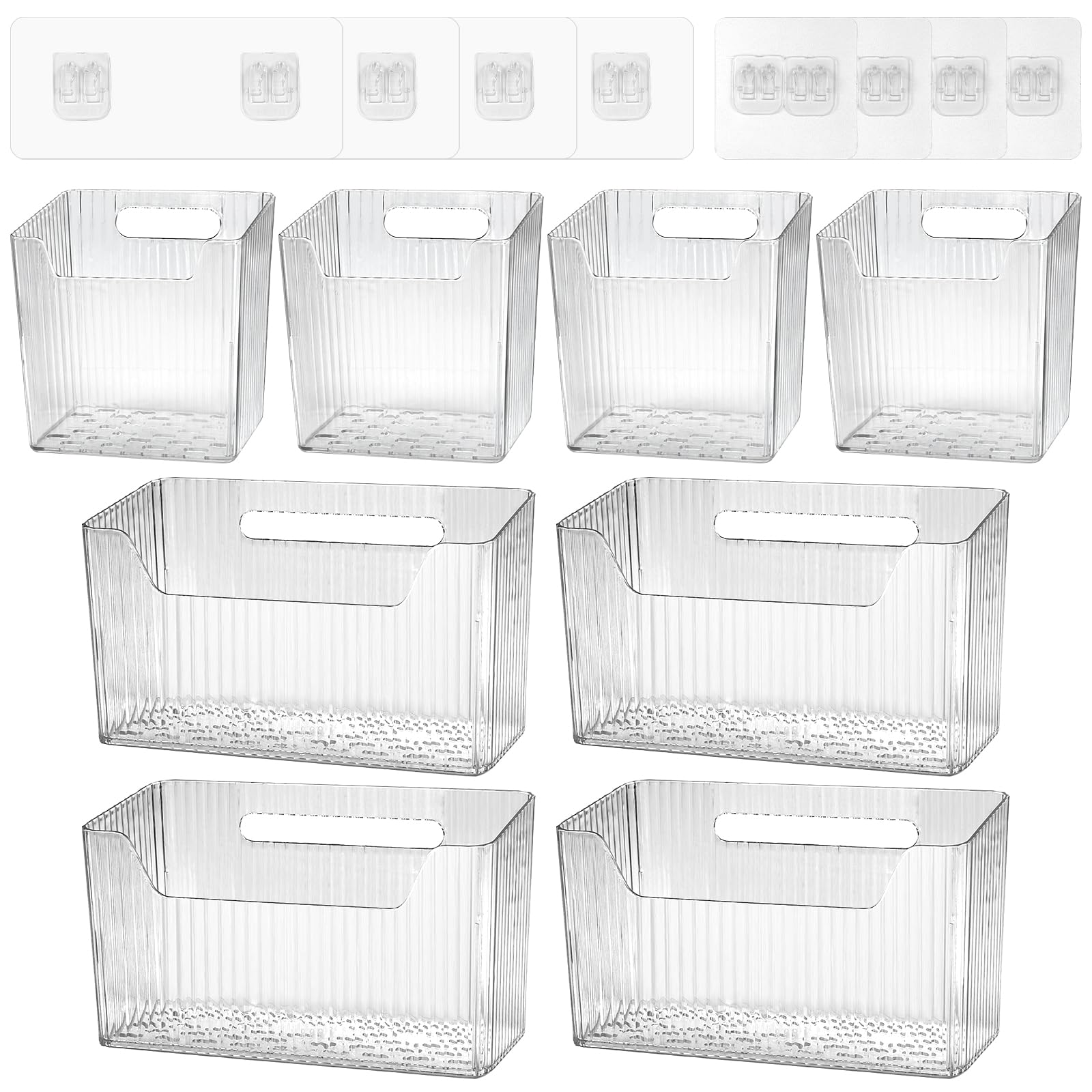 DANHMAO 8-packs storage organizer bin wall-mounted for easy access in kitchen or bath