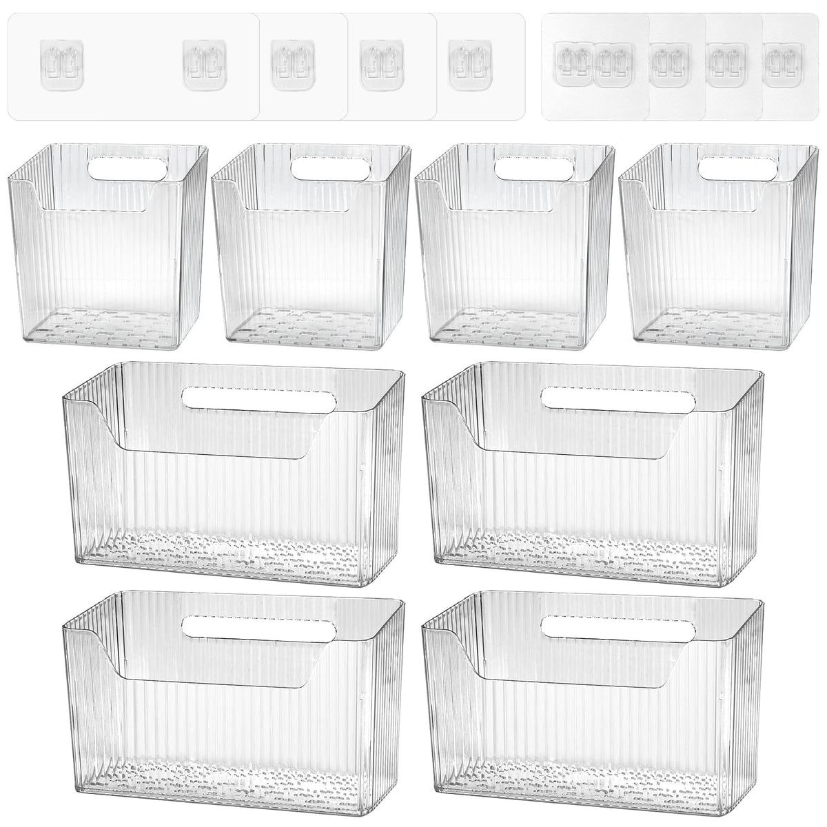 DANHMAO 8-packs storage organizer bin wall-mounted for easy access in kitchen or bath