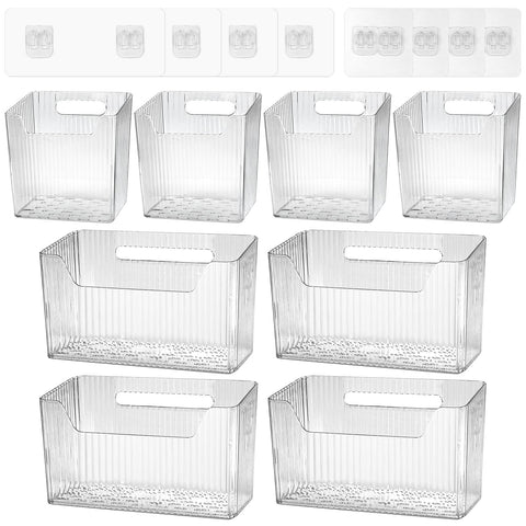 DANHMAO 8-packs storage organizer bin wall-mounted for easy access in kitchen or bath