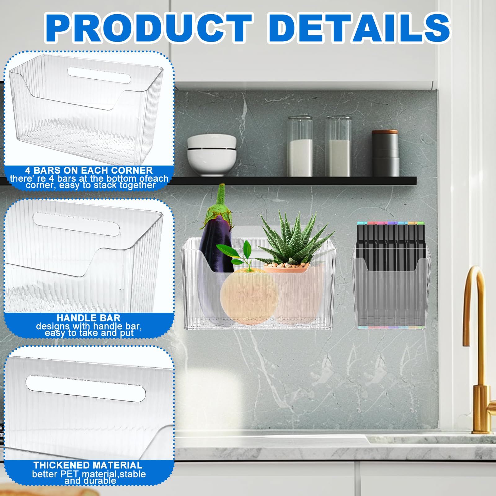 DANHMAO stackable adhesive hanging bin saves wall space and keeps items organized