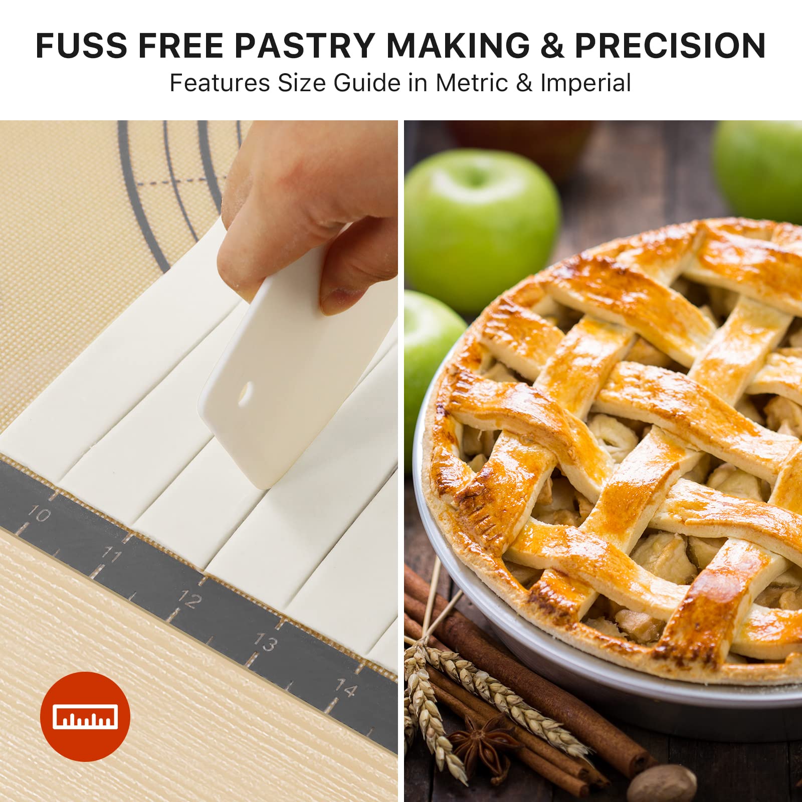 Dania & Dean baking mat is dishwasher-safe for simple cleanup.